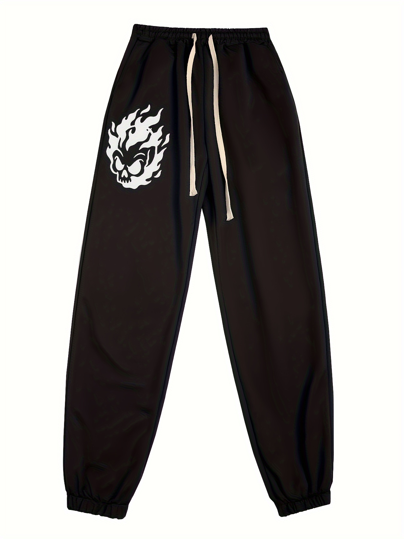 Flame Graphic Print Men's Street Style Loose Fit Sweatpants