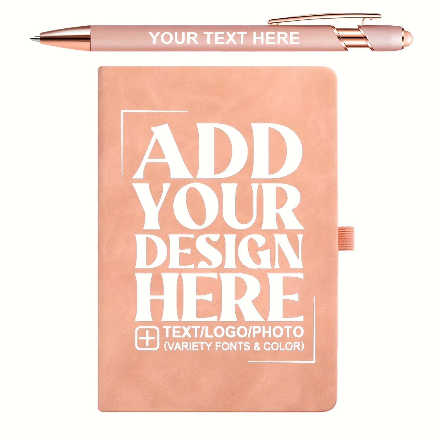 TEMU Carnet A5 en Similicuir et Stylo à Bille, Ensemble Personnalisable, Carnet Ligné Horizontal, Style Noire pour Halloween ou Cadeau de Noël !