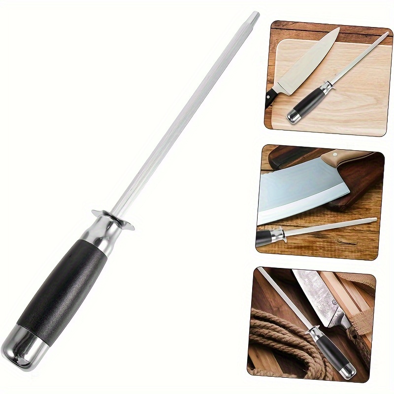 

1pc, Premium Diamond Knife Sharpener Honing Rod Stick - Fits All Knives - Household Steel - Professional Blade Sharpener
