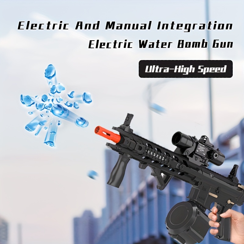 M4 Electric Gel Ball [7.4v High Speed Upgrade] M4 Highly Assembled Toy Rifle, Manual/Automatic Dual Mode Gel Ball Gun For Outdoor Entertainment, Team Shooting Games, Christmas Gifts No Bullets