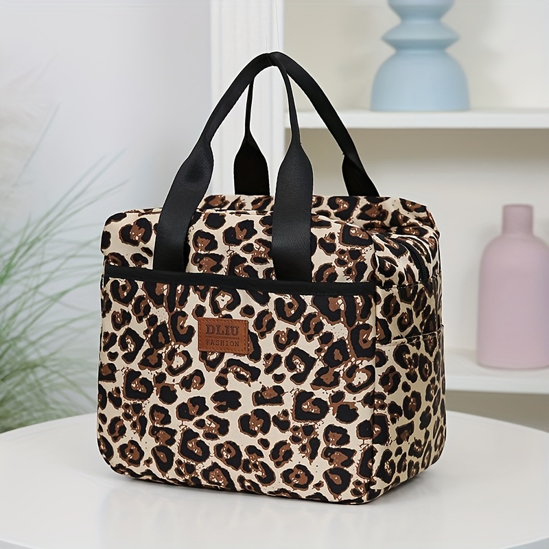 TEMU New Product, Made Of Thick Nylon Fabric With Aluminum Foil Inside, Features A Zipper Closure, A Large Capacity Portable Lunch Box Storage Bag,