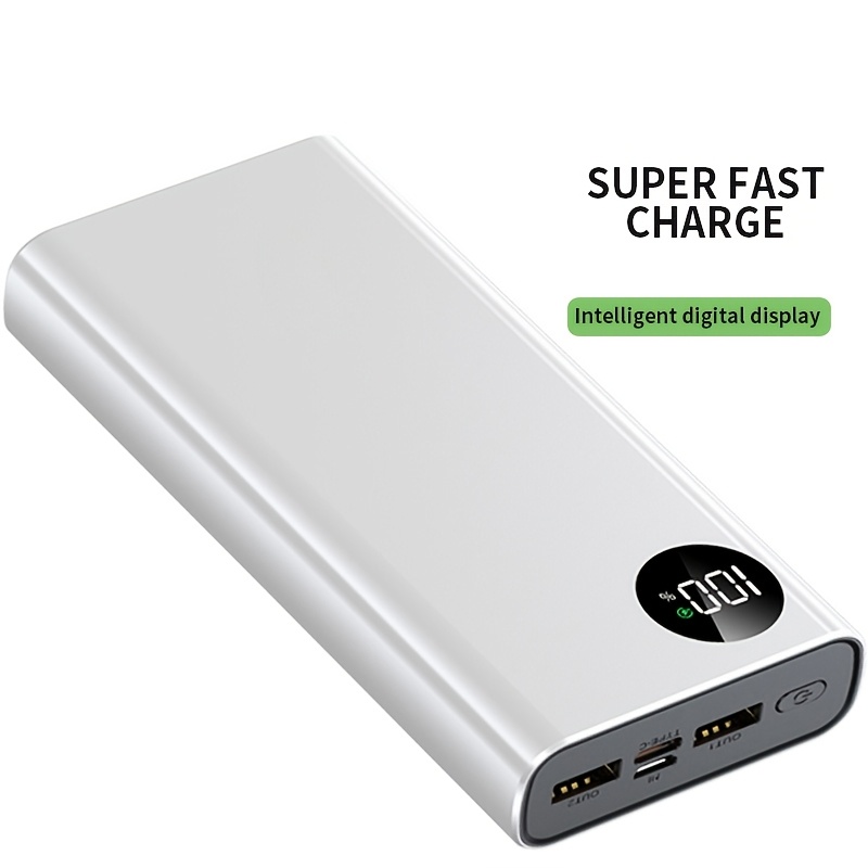 TEMU 20000mah 120w Fast Charging Power Bank, 30000mah Portable Outdoor Charger With 2 Usb 3.0 Type Pd4, Led Display For Iphone 16/15/14 Pro, For