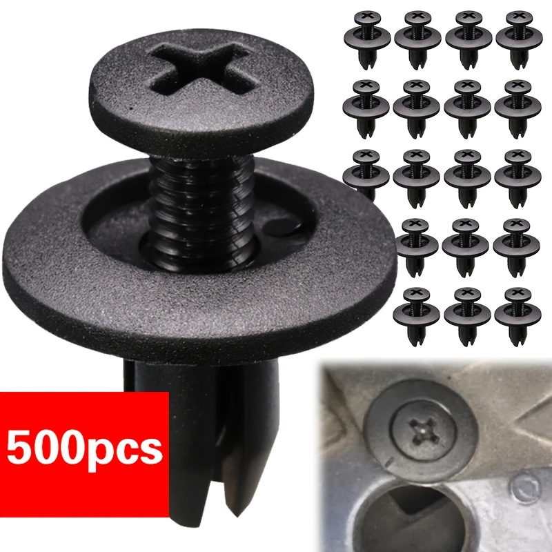 TEMU 500pcs Universal Car Clips, 6mm Fender Clips, Universal Automotive Clamps, , Use For Trucks And Motorcycles