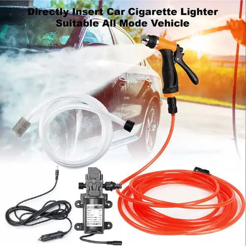12V 160PSI Portable Electric Car Washer Kit With Hose & Spray Gun, DIY Cleaner