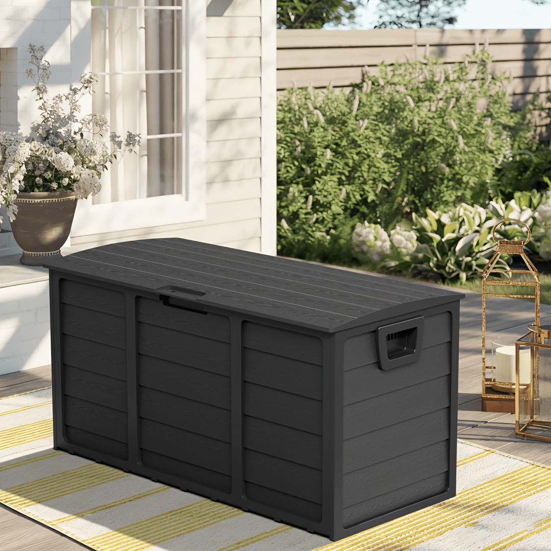 TEMU 75-gallon/35-gallon Large Capacity Storage Box, Resin Material Storage Compartment, Multi-functional Storage Container, With Lockable Lid And