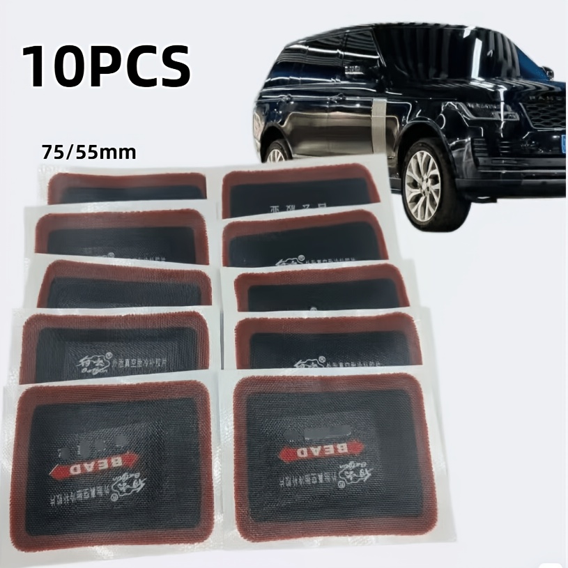 TEMU Heavy Duty Car Vacuum Tire Film, Special For Emergency Tire Repair, Rubber Patch For Trucks And , Tubeless Film 55x75mm/10pcs