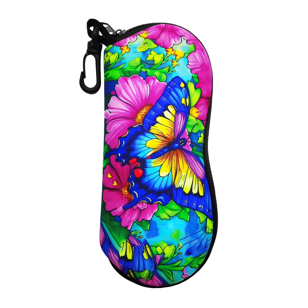 A Glasses Case Made Of Soft Neoprene, Featuring A Portable Zipper Design. Compact And Convenient For And Daily Activities, Multifunctional For Glasses And Additions, Suitable For Men And Women