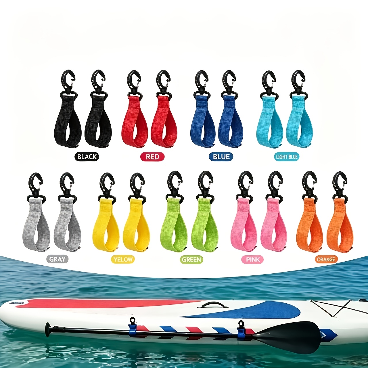Adjustable SUP Paddle Fin Fasteners with Hook and Loop