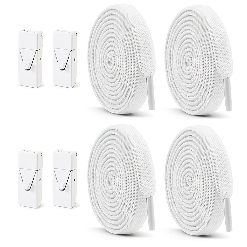 E-shop 2 Paar/4 Paar Schnürsenkel ohne Binden, Elastische Schnürsenkel in Uni-Farben, Klassische Schnürsenkel für Freizeitschuhe Sneaker