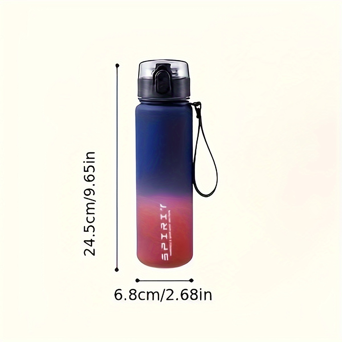 1pc Gradient Color Water Bottle With Straw Lid, Leakproof Sports Flask, Portable With Carry Loop, Insulated For Hot/Cold Beverages, Gym/Outdoor/Travel Use