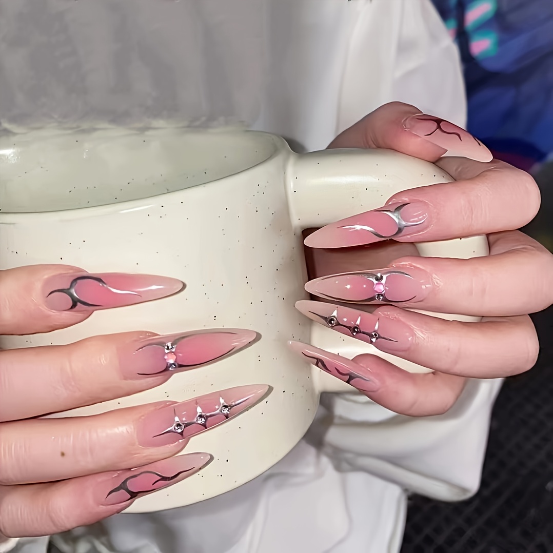 

Y2k Pop 24 Pieces Of Blush Long Pointed And Sweet And Temperament