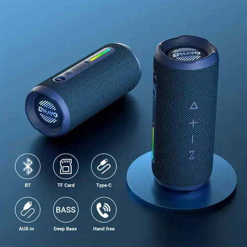 portable bt speaker wireless speaker with 24w loud active bt 5 3 rgb lights dual pairing up to 30h playtime for home outdoor party
