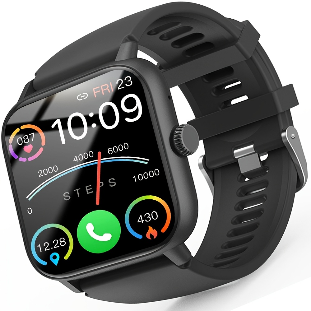 Black Smartwatch For , Wireless Call, Ip68 Waterproof, Multiple Sports , Pedometer, For Iphone & Phones, Best Gifts For Girlsfriends And , Husband, Father, Outdoor Bracelet Watch