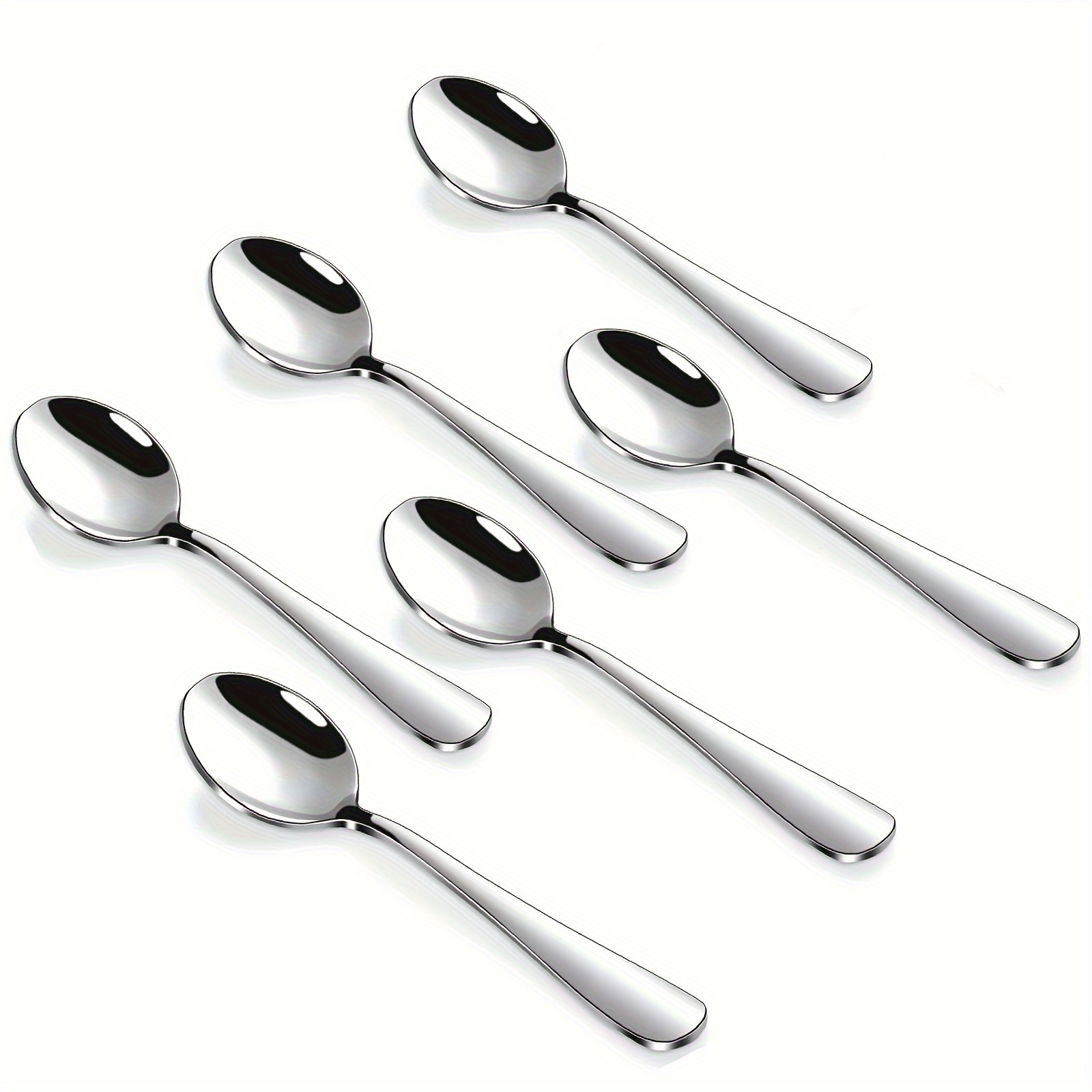 

Stainless Steel Espresso Spoons Set Of 6 - 4.7 Inch Mini Coffee Spoons For Dessert And Small Beverages