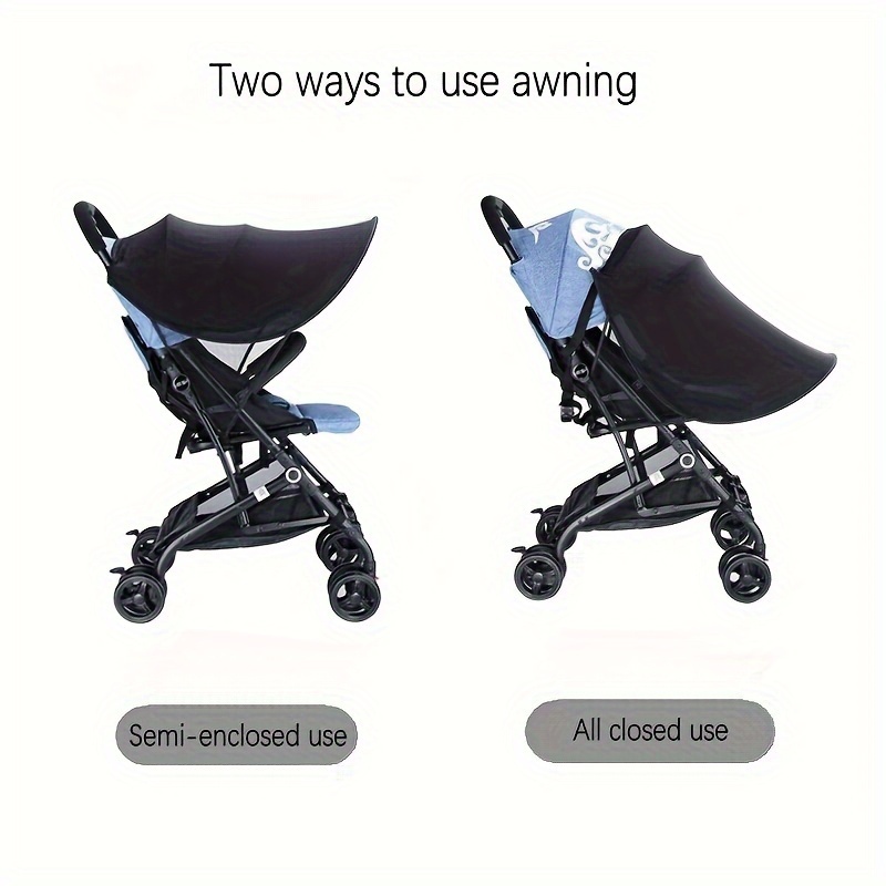 Durable Stroller Sunshade, Full Coverage Canopy for Travel