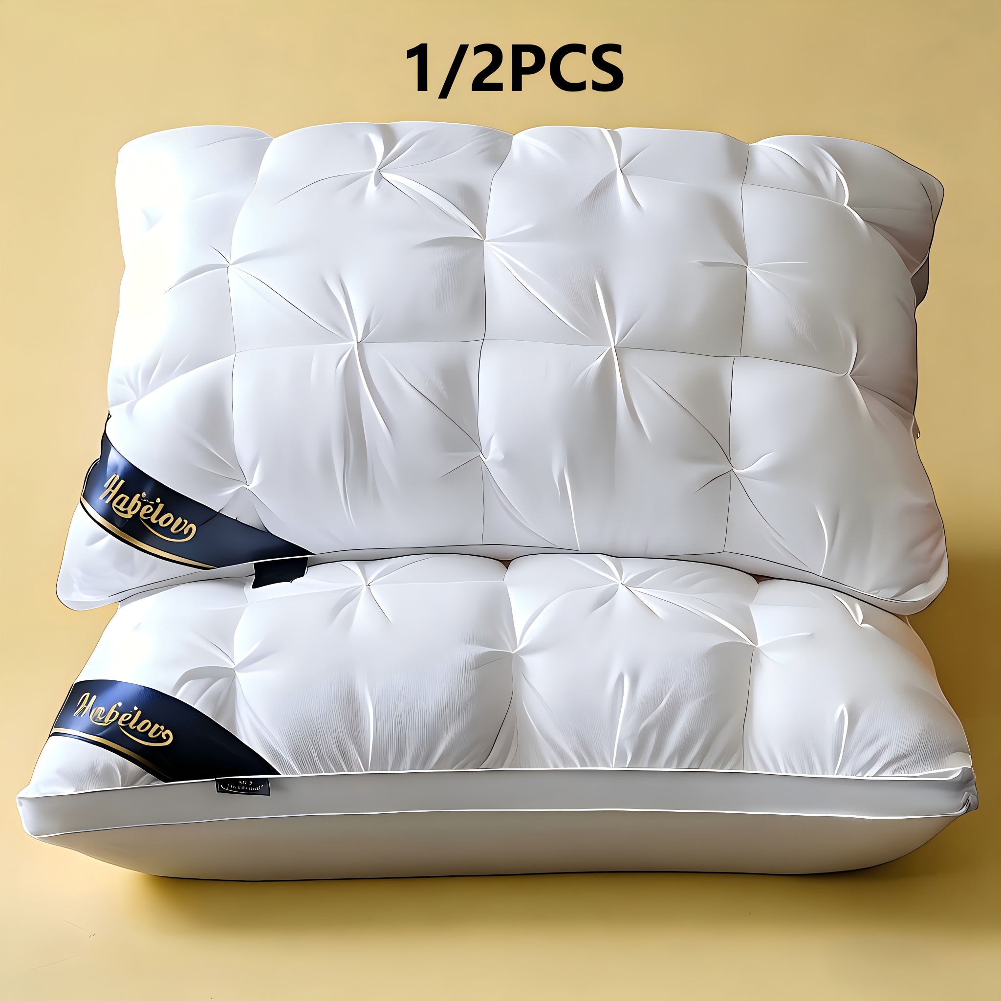 1/2pcs Comfortable Bread Pillow Neck Support Sleep Pillow for Adults, Home & Hotel Use, Gift, Fluffy Pillow with Sleep Pillow Insert, Provides Moderate Support, Suitable for Side, Back, and Stomach Sleepers, Hotel Series