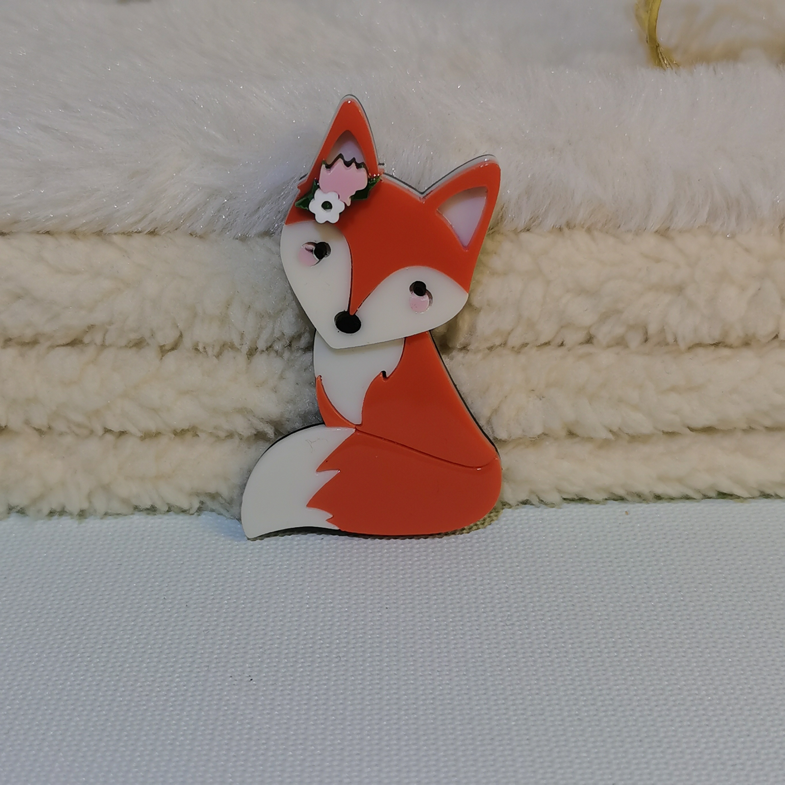 animal themed acrylic fox brooch pin no plating vacation Temu