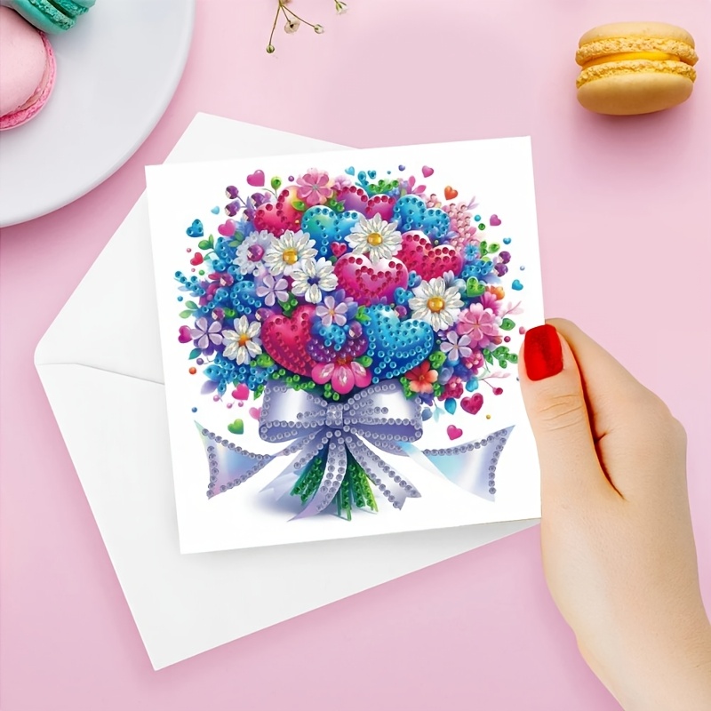 TEMU 6pcs Set, Diamond Painting Kit, Baby Thank You Card, Conveying , Mosaic Product Unleashing Your And Imagination, Handmade Gift