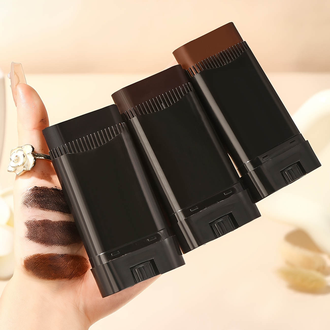 20g Quick Hair Dye Stick - Permanent Coverage, Long-Lasting Results, Portable Applicator Brush Design, Home or On-the-Go Touch-Ups, Suitable for Brown/Black Hair