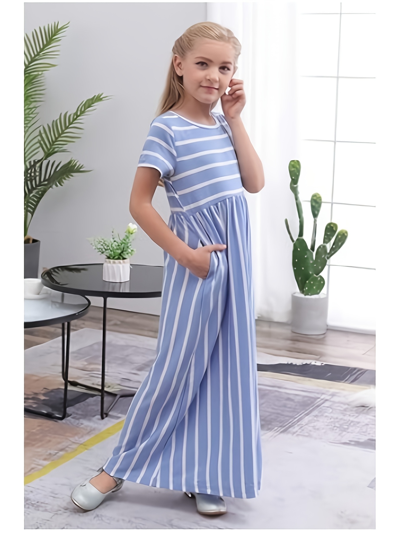 knee length dresses for ladies FBZ Flowers By Zoe Girls Tween Maxi Mixed Eyelet Smocked Dress – I Love  Sweet Treatz main image 0