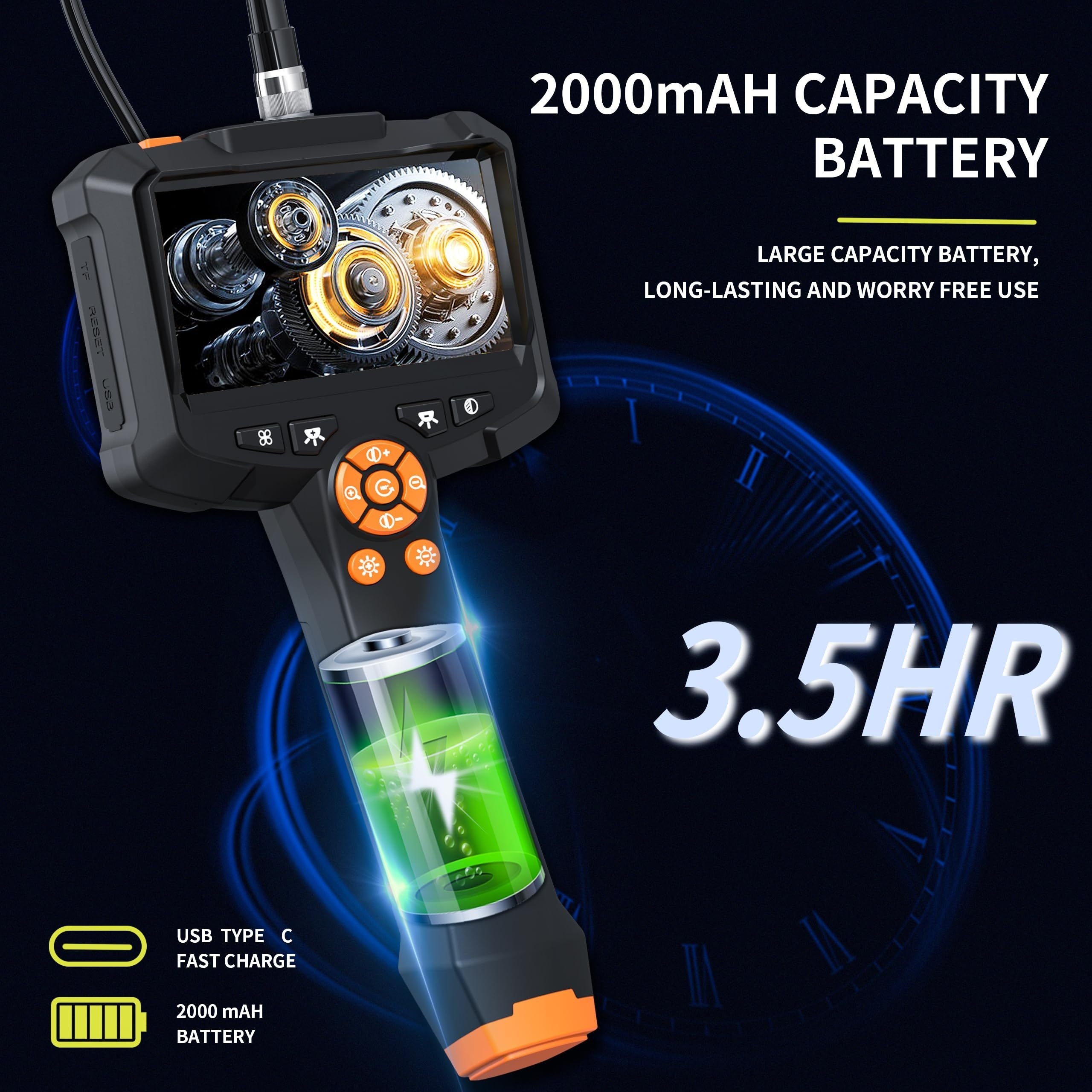 16.5ft Borescope Camera With Light, 4.3"/2.4" Endoscope Camera With Light, IP67 Waterproof Endoscope, 1080 HD Inspection Camera, Snake Camera, Endoscope Camera Gadgets For Men 4 16.5ft Borescope Camera With Light, 4.3"/2.4" Endoscope Camera With Light, IP67 Waterproof Endoscope, 1080 HD Inspection Camera, Snake Camera, Endoscope Camera Gadgets For Men - Image 4