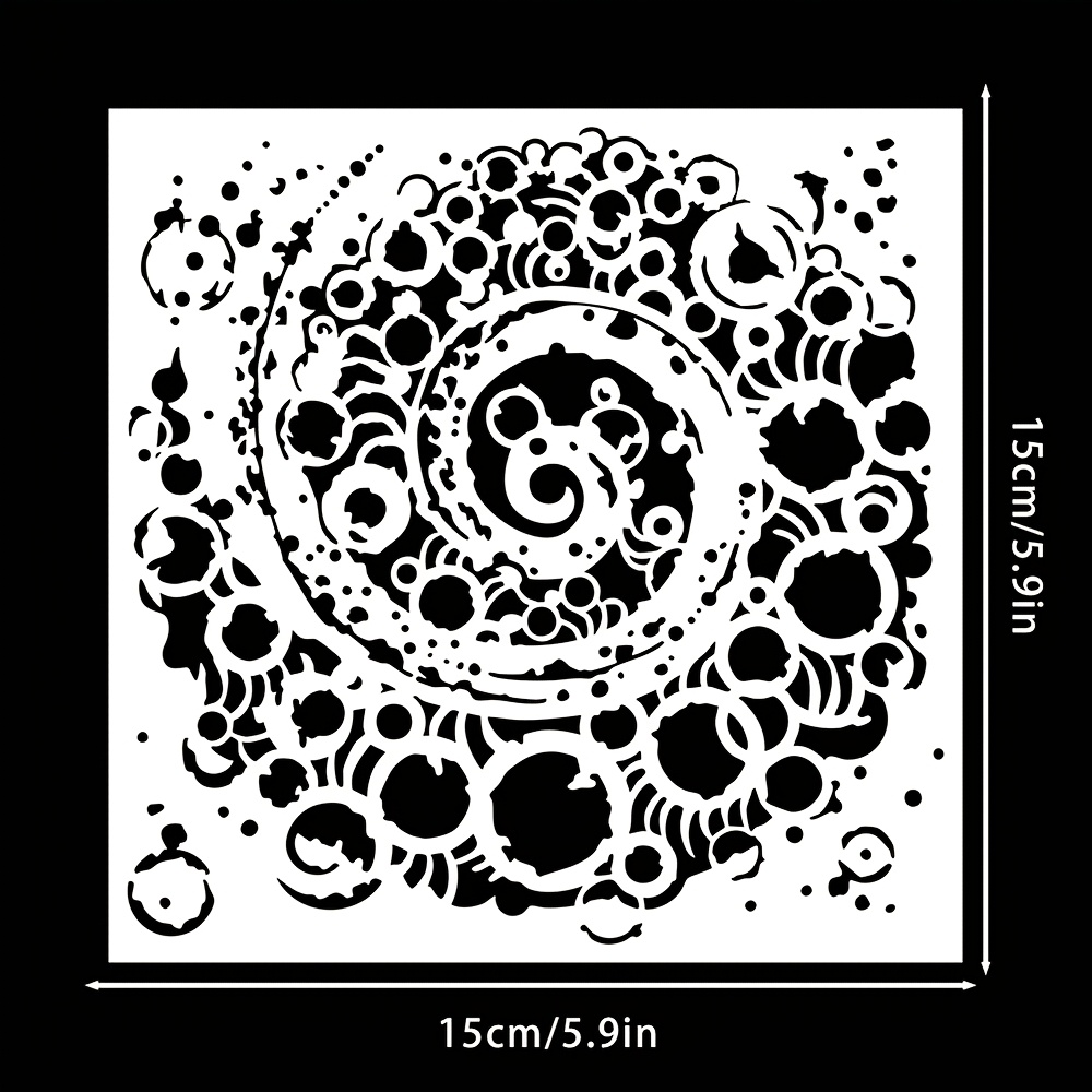 TEMU 1pc Artistic Mandala Painting Pattern Plastic Template, For Handmade Gifts, Birthday Greeting Cards, Thank You Cards, Journaling, Magazine Card