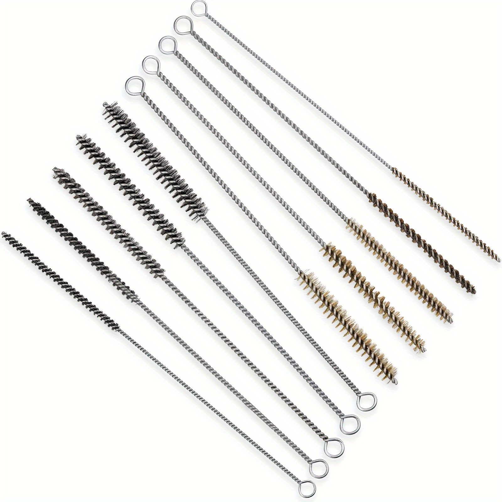 

10pcs Wire Tube Brushes For Cleaning Pipe Tube Brass Brush Stainless Steel Round Wire Brush Brass Pipe Cleaning Brush Wire Brush For Auto Parts, Bottles, Tubes, 5 Sizes (10pcs)