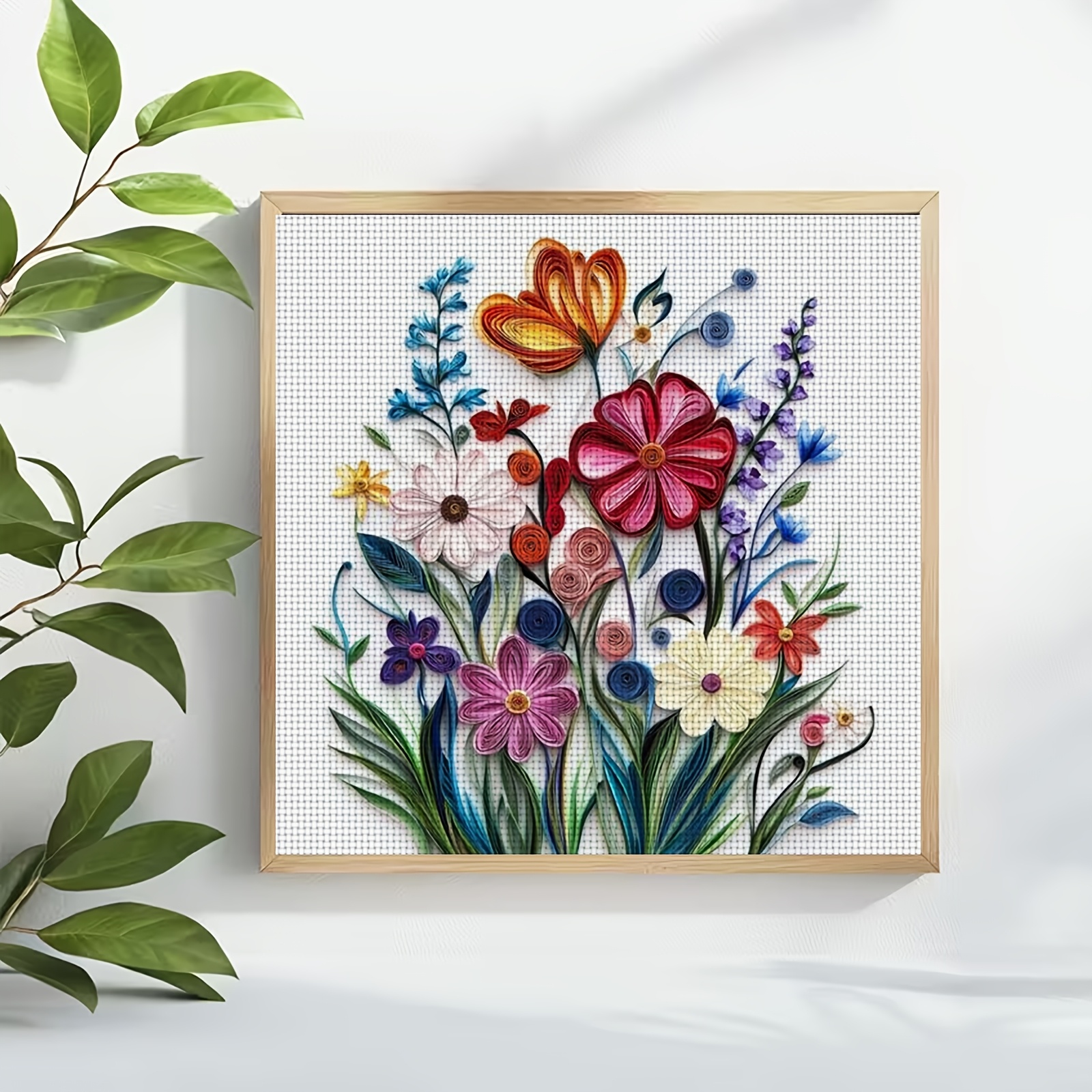 Quilled Bouquet Cross Stitch Printing Kit for Beginners