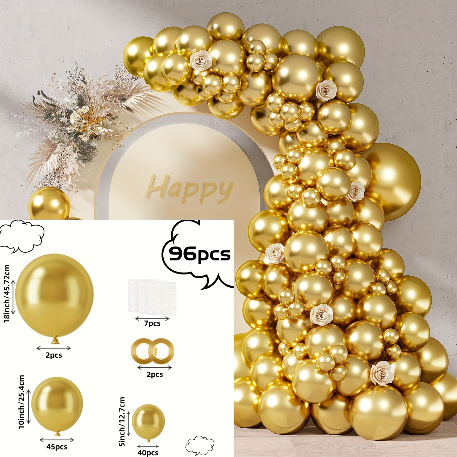 TEMU 96pcs, Wreath Arch Kit, Wedding Decoration, Birthday Party Decoration, New Year Decoration, Anniversary Decoration, Graduation Decoration,