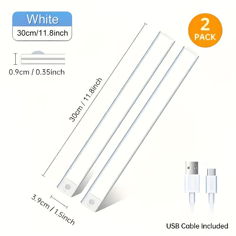 TEMU 1/2 pezzi Luci LED Sottopensile - Scatola , Ricaricabile, 3 Colori Dimmerabili, di PIR , 3 Modalit� di Illuminazione, Magnetico Adesivo,