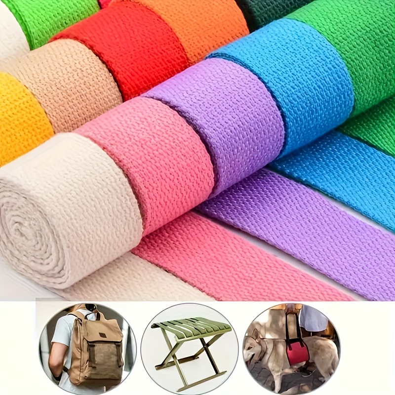 3 meters long and 2 5cm wide thickened colored webbing suitable for di school bags backpacks handbags canvas belts solid color plain weave belts yoga belts durable flexible and versatile production supplies production of bag belt