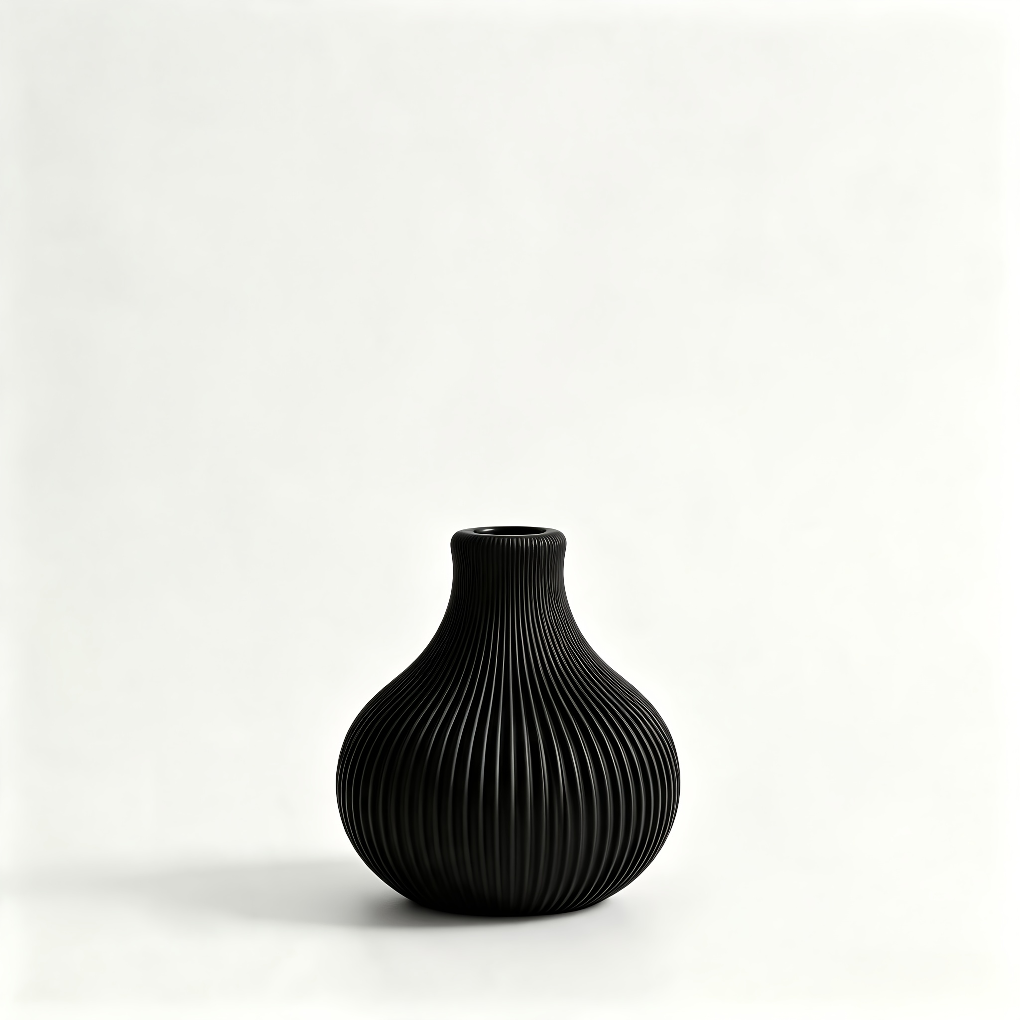TEMU Black Vertical Ribbed Diffuser Bottle Bulb-shaped Reed Diffuser Vase Minimalist Modern Tabletop Decor Home Fragrance Display Container