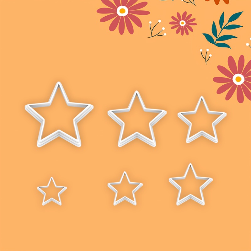 TEMU 6 pezzi di stampi taglia pasta polimerica a forma di stella, cielo stellato/compleanno/pasta polimerica a per di orecchini, kit per di gioielli