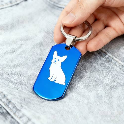 1pc laser engraved custom photo name stainless steel keychain car key pendant backpack charm for couples friends pets anniversary holiday keepsake valentines day christmas gift back to school present personalized design holiday souvenir