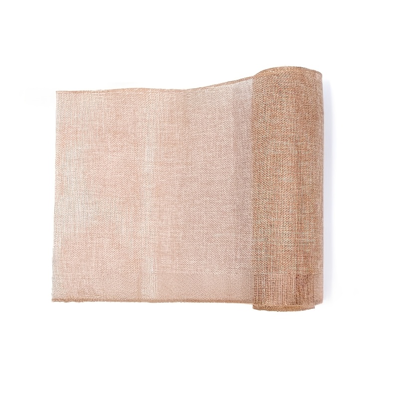TEMU 10-meter-long Beige Jute Burlap Table Runner Suitable For Weddings, Reusable Neutral Minimalist Rectangular Centerpiece For Bridal Showers,
