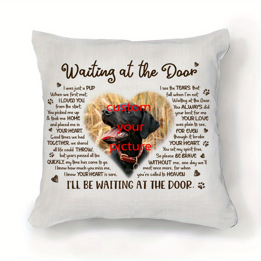 

Custom Pet Memorial Throw Pillow Cover 18x18 Inch - Soft Short Plush, Personalized Dog Loss Gift With Zipper Closure For Home Decor (pillow Not Included)