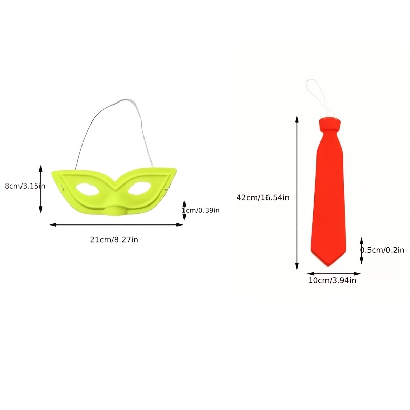 Glow in The Dark Mask Goggles and Tie Set, Halloween Costume