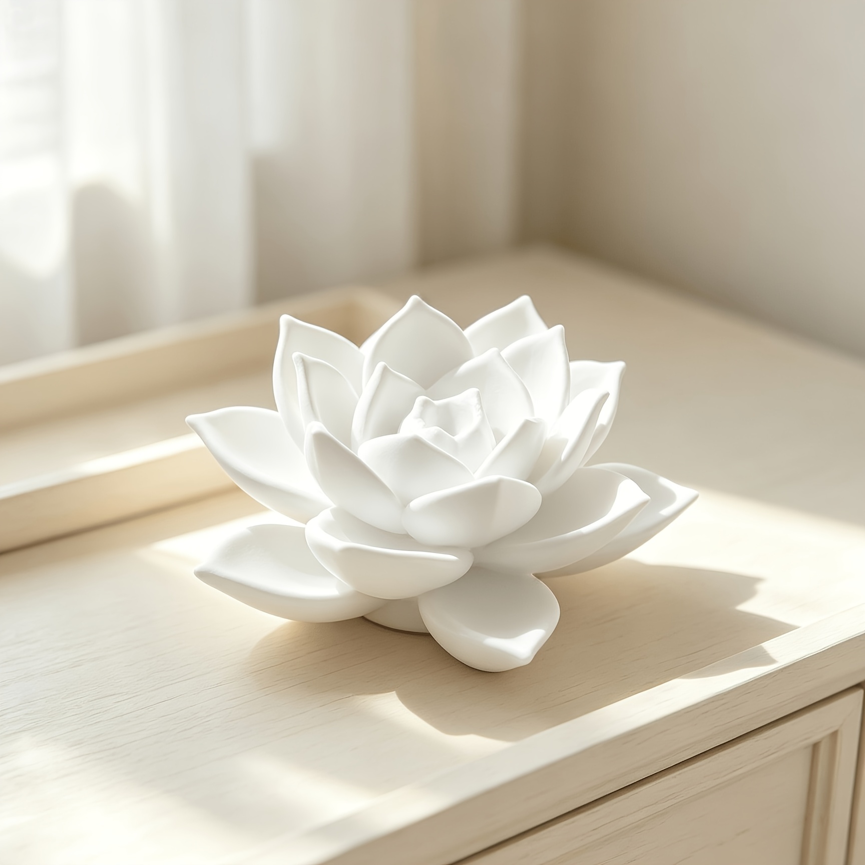 TEMU Escultura de en flor realista en 3D - Resina ABS adecuada para de mesa con floración, adorno de planta ABS moderno y minimalista para , entrada,
