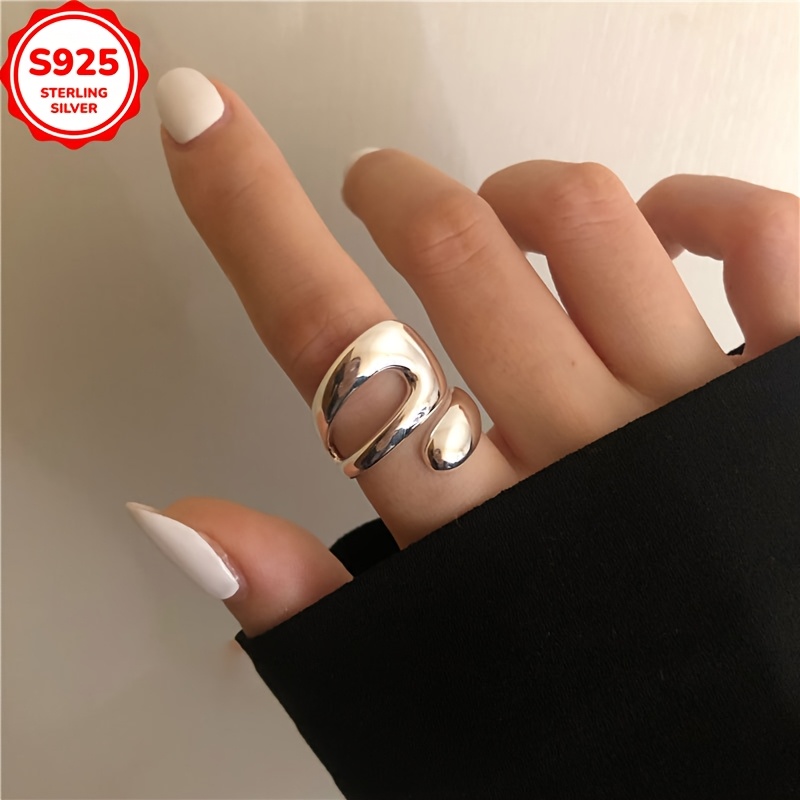 Low Allergy Retro Geometric Ring Women's Hip Hop Punk Finger Ring