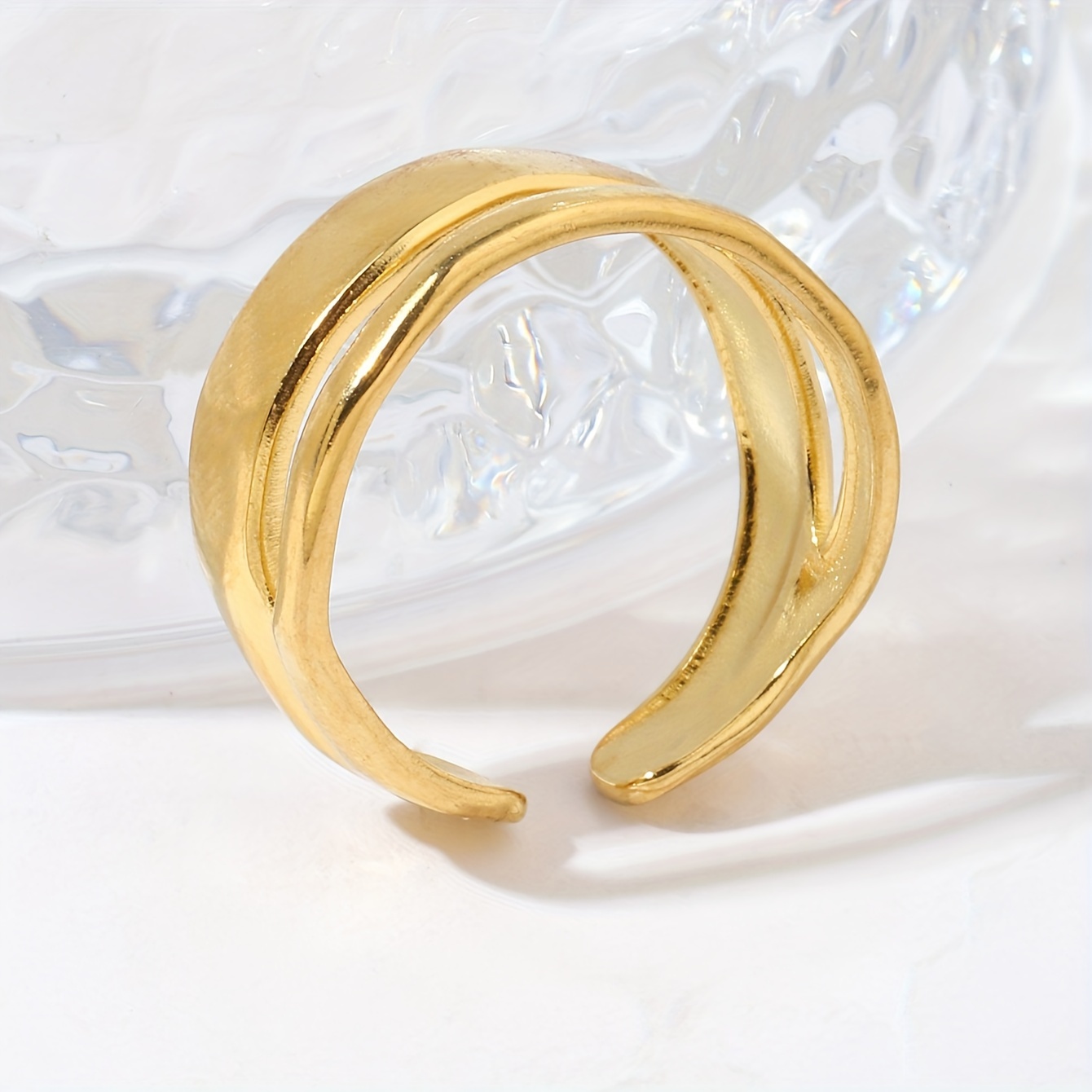 Adjustable Cuff Ring Vintage Style Stainless Steel Jewelry
