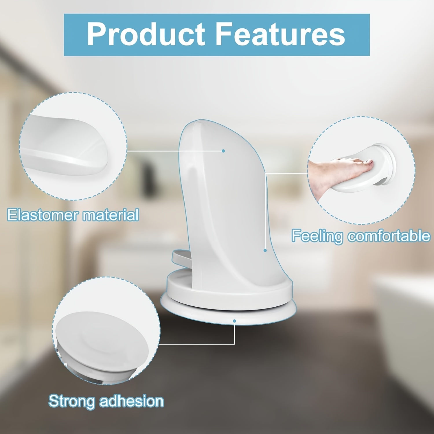 shower   rest bathroom step stool with suction cups no drill shower shaving leg aid suitable for   and toilet use Product details 4