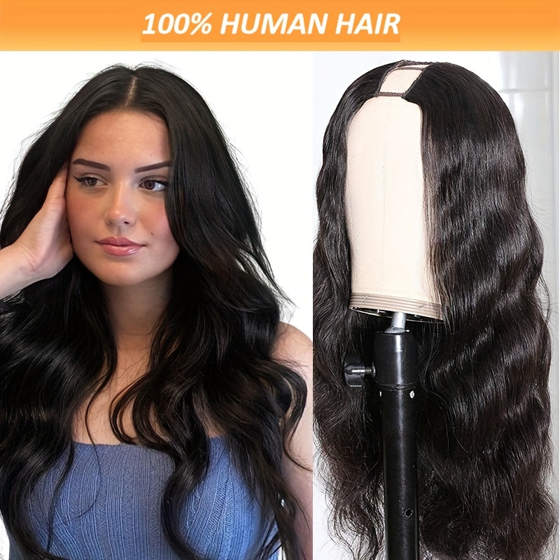 Human Hair Wig U Part Body Wave Wigs Women Virgin Brazilian - Temu