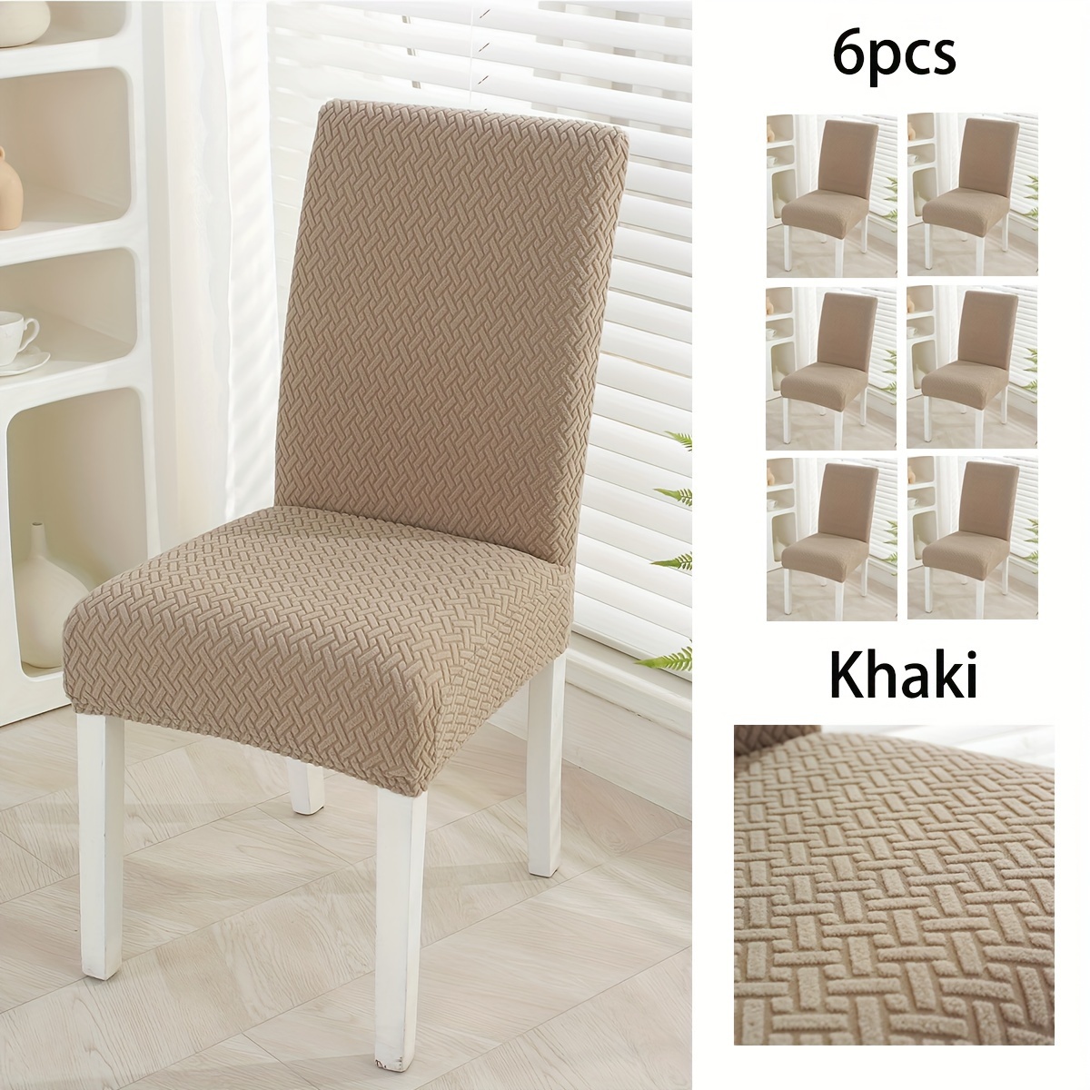 TEMU 4/6pcs Of New Jacquard Stretch Chair Cover, Hotel, Restaurant, Hotel, Home Dining Table And Chair Cover, Non-slip Wear- Chair Cushion, -one