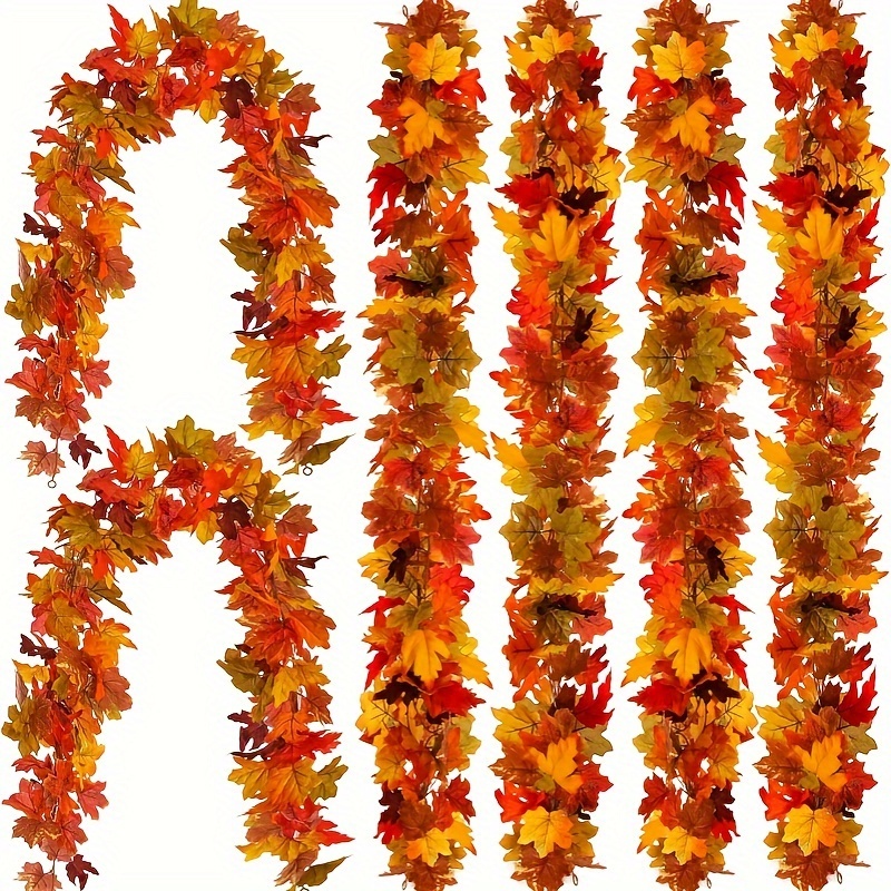 

Autumn Maple Leaf Wreath - Artificial Fall Decor For Front Door, Thanksgiving & Halloween Tabletop Accent, No Power Needed