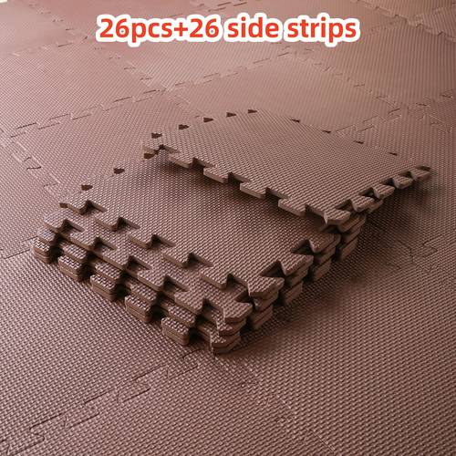 26pcs eva interlocking fitness mats with 26 edges 30cm x 30cm x 1 colors soft slip resistant and waterproof ideal for home gym training and shaping