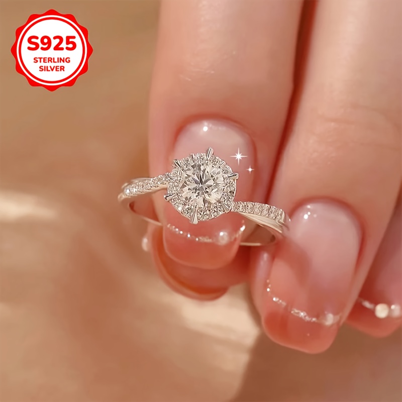 925 Silver Adjustable Ring with Moissanite - Bohemian Style