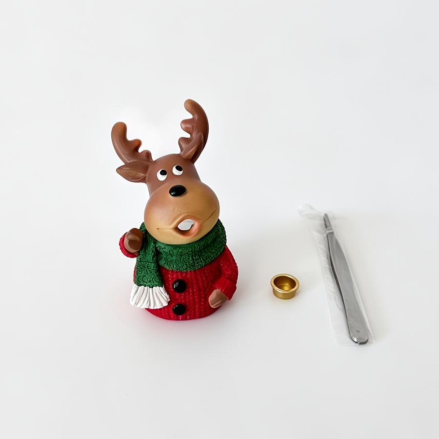 TEMU 1pc Resin Deer Scented Warmer Ornament, Christmas Atmosphere Incense Holder Decor