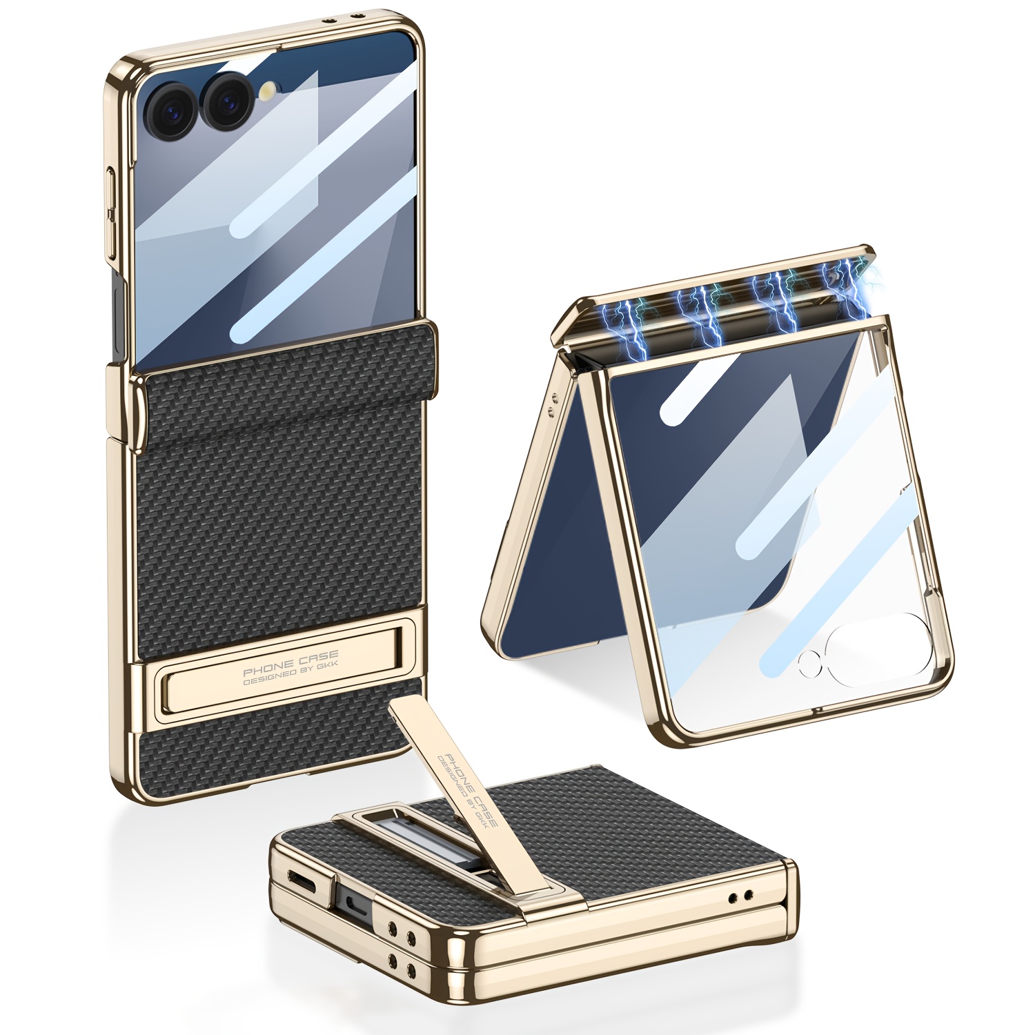 TEMU Phone Case - Synthetic Faux Leather Case Designed For The For Galaxy Z Flip 7, Featuring A New Faux Leather-like Material, Magnetic Hinge For