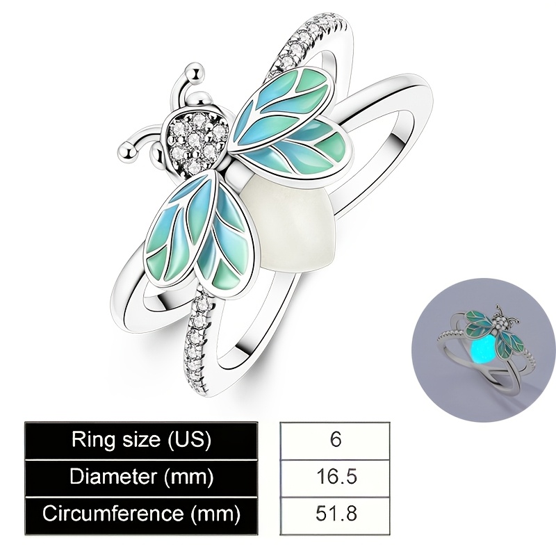 Women's Summer Night Glow Firefly Ring, Elegant Gift