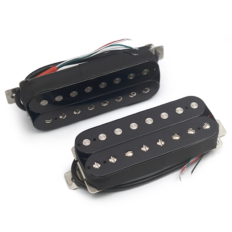 1pc Alnico 5 Humbucker Electric Guitar Pickup - 8-String, N-10K/B-15K Coil Splitting, Metal Construction, Uncharged Power Mode, Black, High-Quality Sound for All String Instruments, Guitar Pickup, Allstring Instrument, Sleek Metallic Finish, Durable Construction